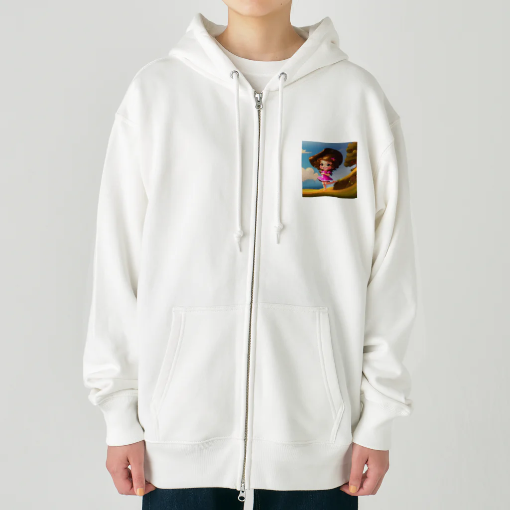 ryuji2618のハッピーガール Heavyweight Zip Hoodie