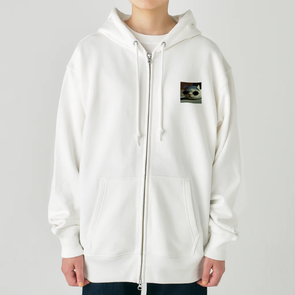 ネコピコshopの宇宙猫 Heavyweight Zip Hoodie