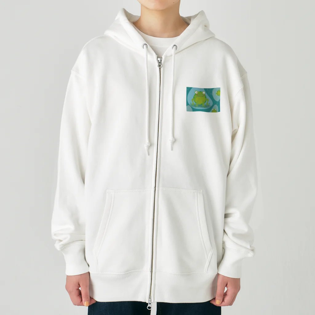 mumusのかえるのイラストグッズ Heavyweight Zip Hoodie