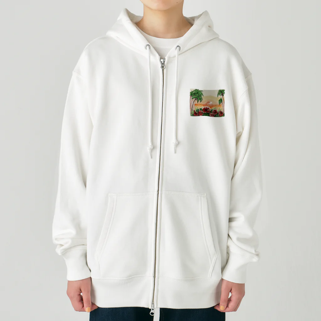 la-mer-sireneのハイビスカスのサンセット Heavyweight Zip Hoodie