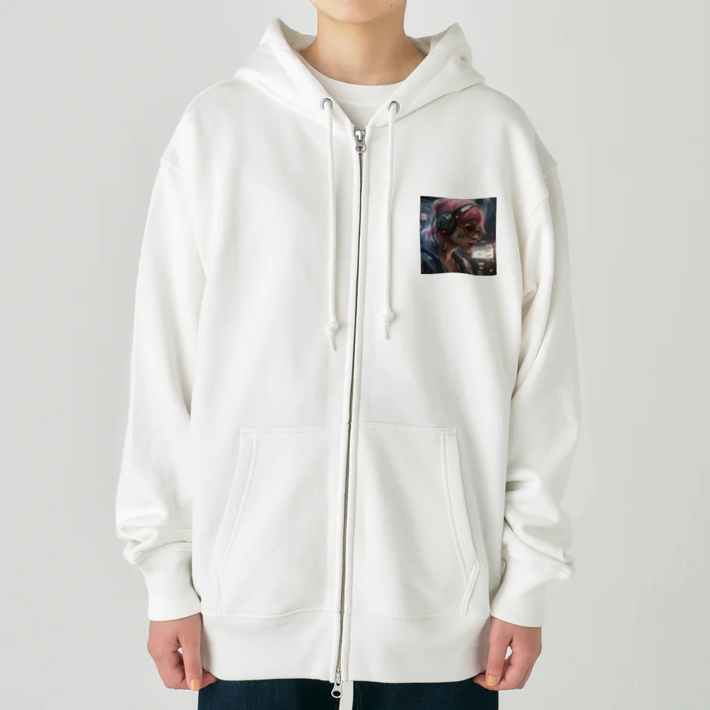 SONESONEのサイバーパンクシティの少女２ Heavyweight Zip Hoodie