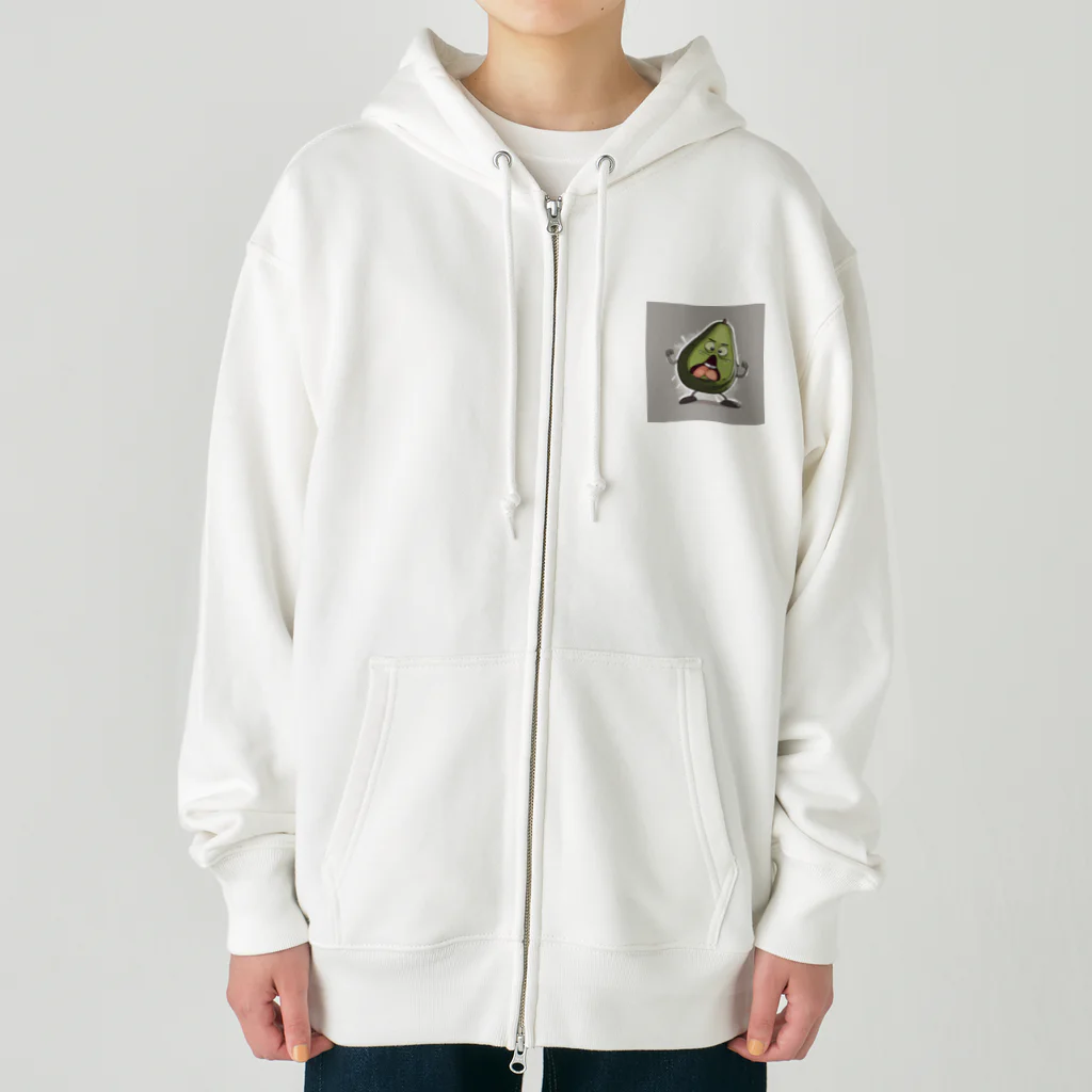 takanori5のアングリーダンシングアボカド Heavyweight Zip Hoodie