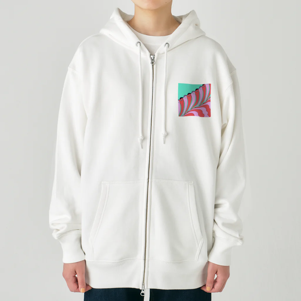 ココから（こーひーまる。）のカラフラミンゴ Heavyweight Zip Hoodie