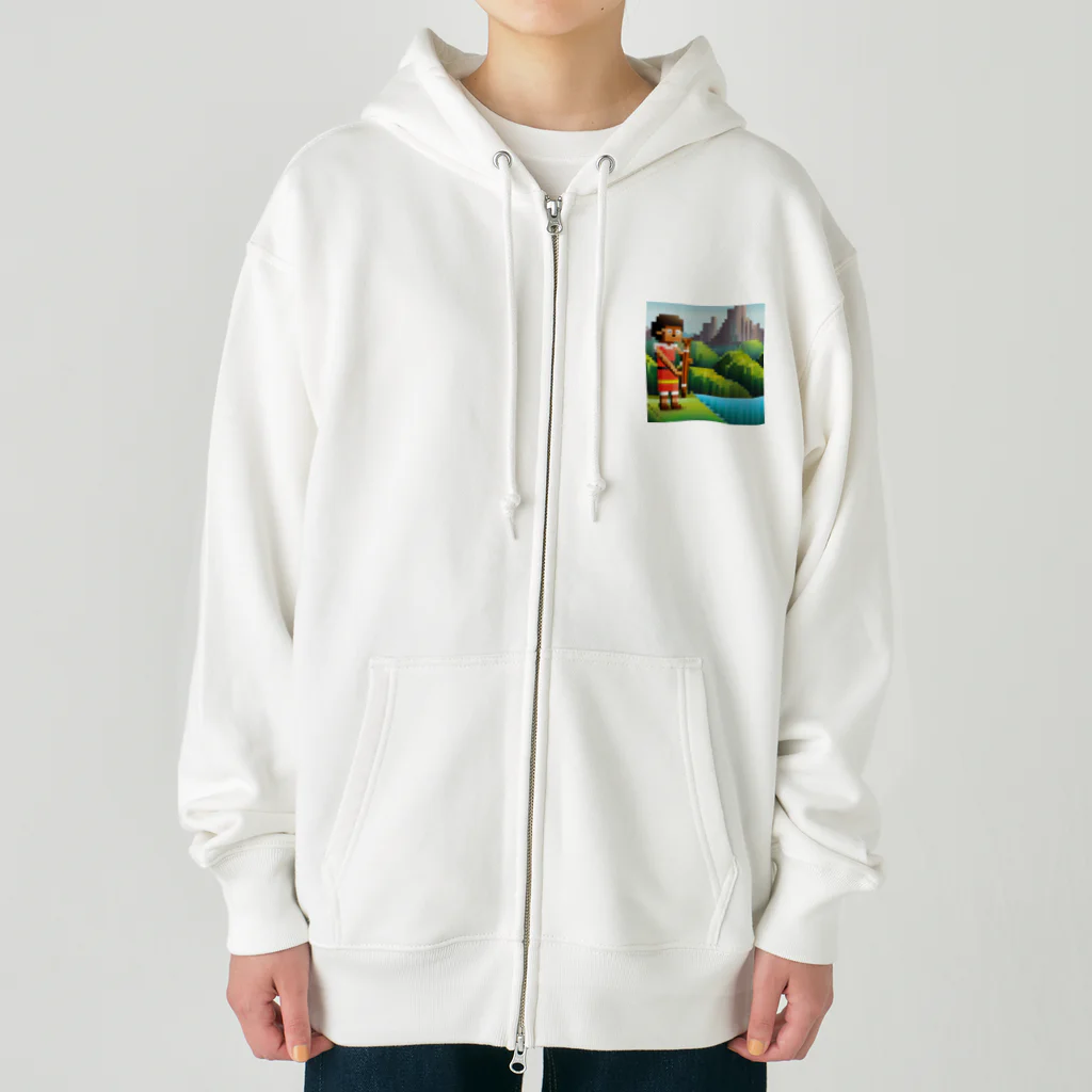 nomad4491のドット絵のディジュリドゥ Heavyweight Zip Hoodie