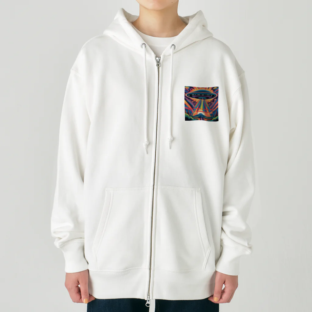 Zvookのサイケデリック　UFO Encountering the Unknown Heavyweight Zip Hoodie