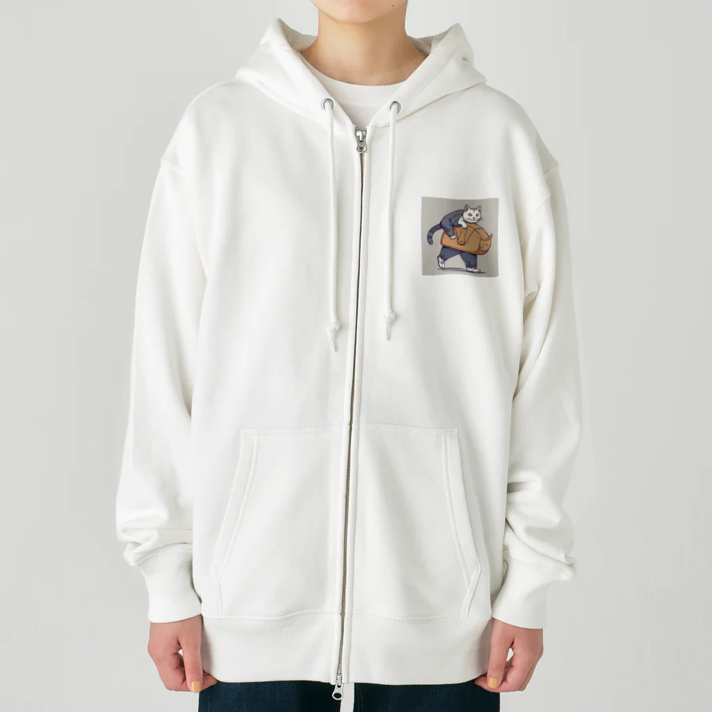 aoking_の不思議猫 Heavyweight Zip Hoodie