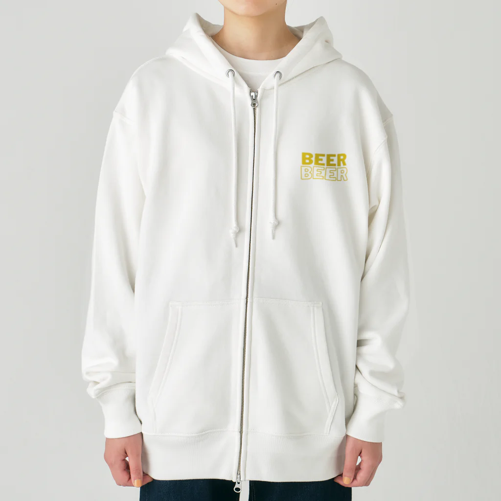 BEERのビール＆ビール(白) Heavyweight Zip Hoodie