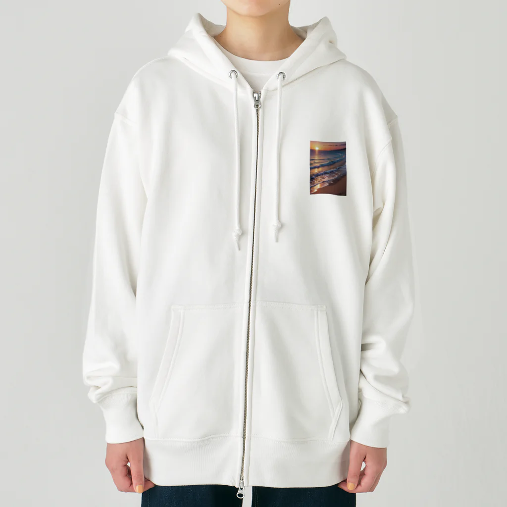 sawatchの浜辺の夕日 Heavyweight Zip Hoodie