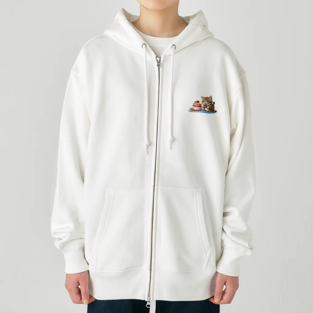 Auraのぱくぱくネコちゃん Heavyweight Zip Hoodie