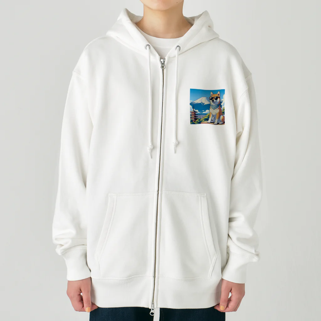 ピヨっこのサングラス犬　【銀次郎】 Heavyweight Zip Hoodie