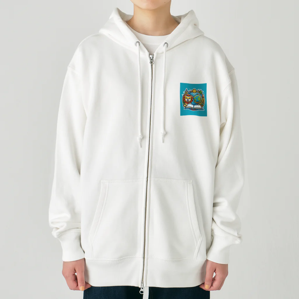 ワンダーワールド・ワンストップのライオンが楽しく学習 Heavyweight Zip Hoodie