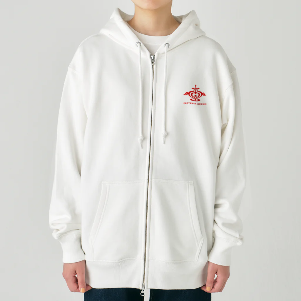 PRAYER'S CROWNの赤ロゴ　PRAYER'S CROWN Heavyweight Zip Hoodie