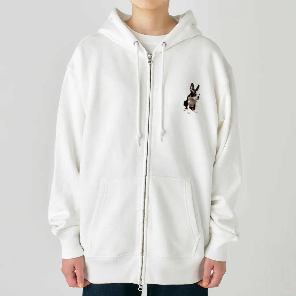 Komugi_bostonterrierのボステリのこむぎ Heavyweight Zip Hoodie