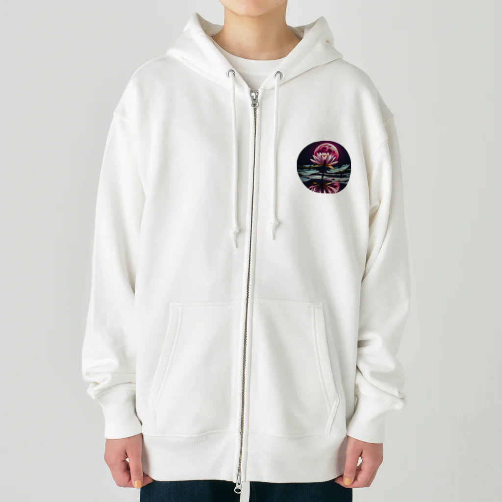 RetrowaveFlowerのRetrowaveFlower-睡蓮- Heavyweight Zip Hoodie