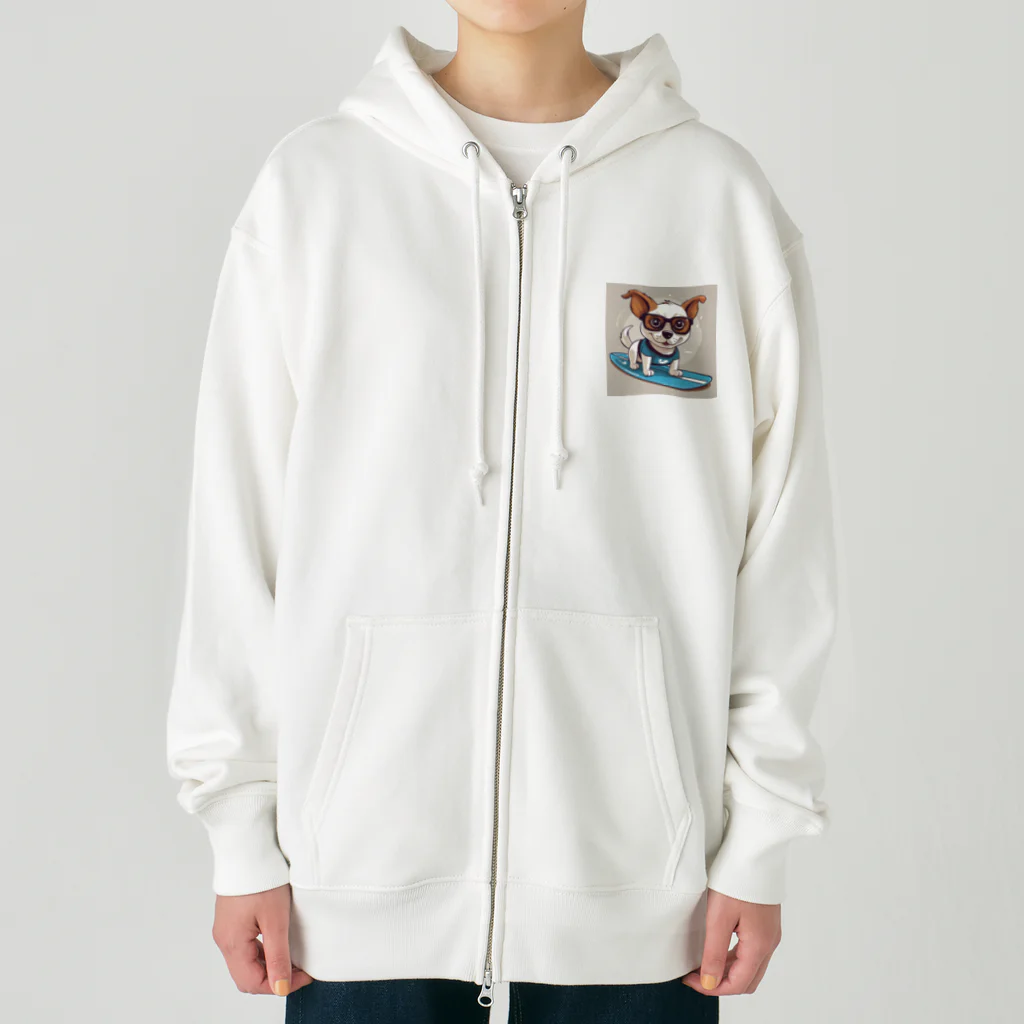 With-a-smileのサーフィン犬 Heavyweight Zip Hoodie