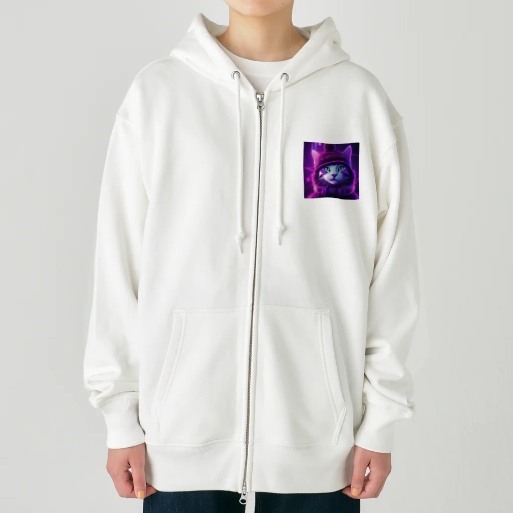 studio-Mのニット帽ネコ Heavyweight Zip Hoodie