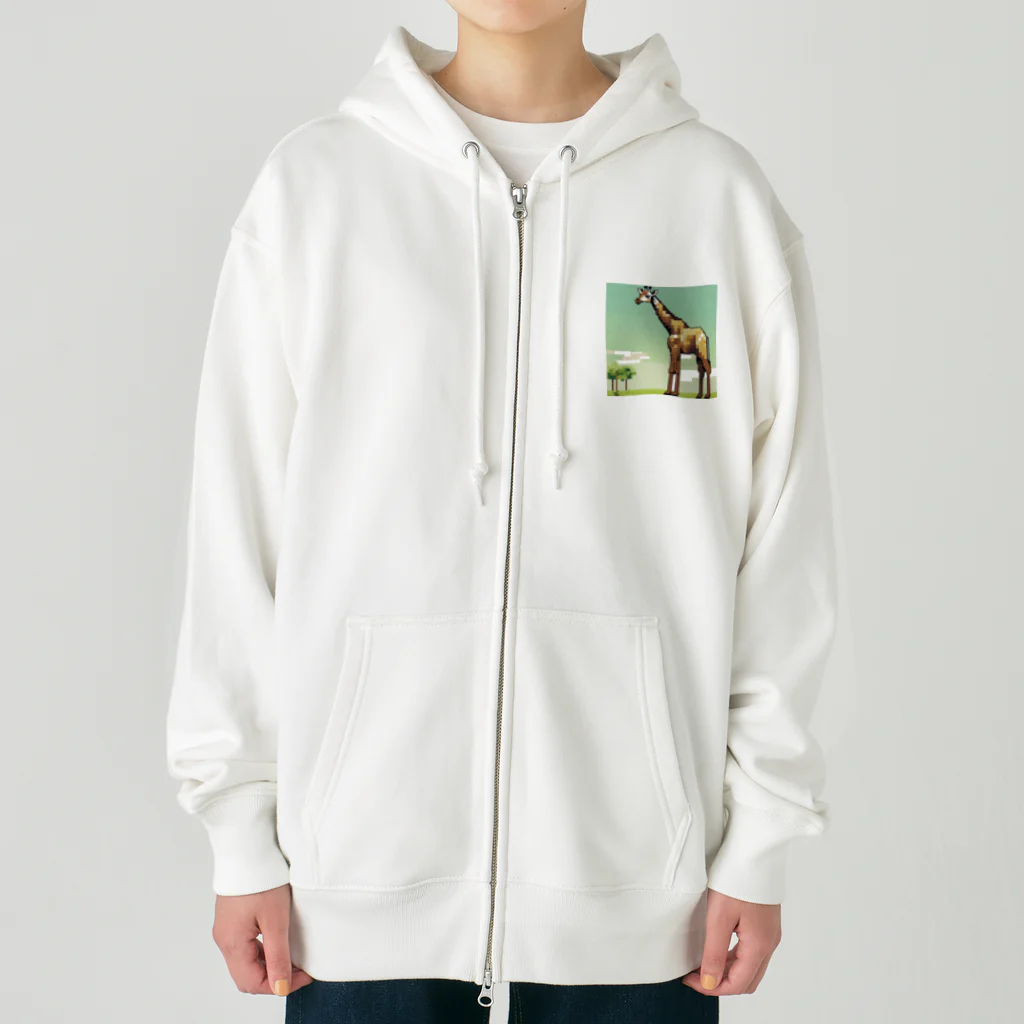 okinawa-okinawa-okinawaのドット絵キリン Heavyweight Zip Hoodie