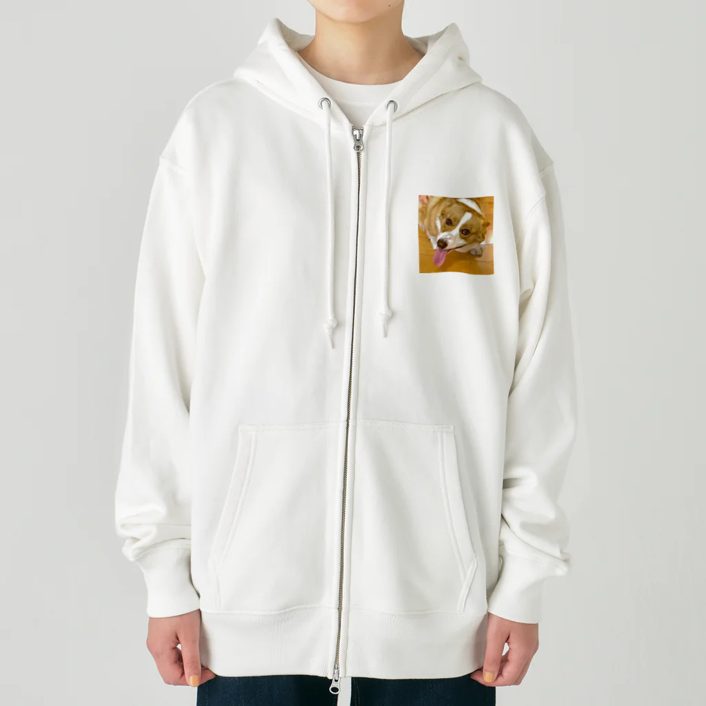 "Canvas Harmony"の笑顔溢れるコーギー、あおくん Heavyweight Zip Hoodie