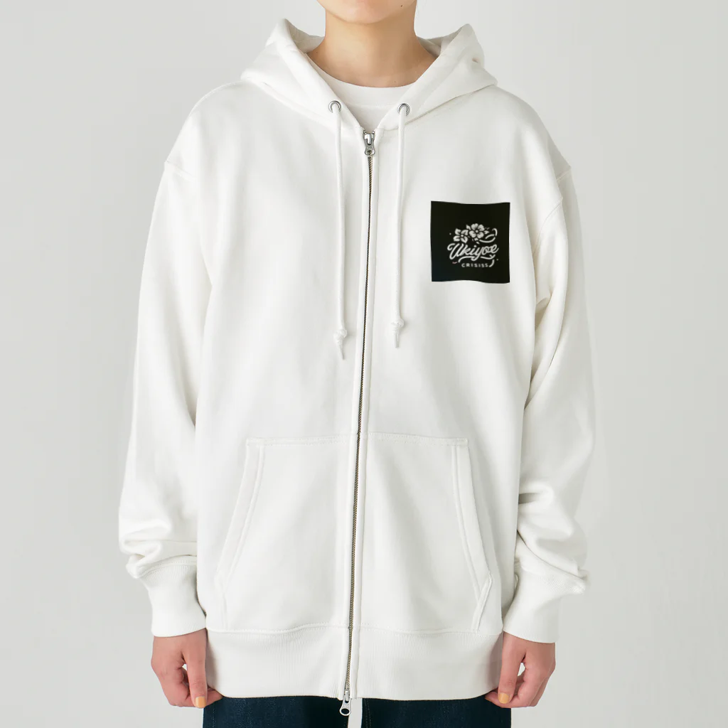 BILBILのUkiyE クライシスロゴシリーズ Heavyweight Zip Hoodie