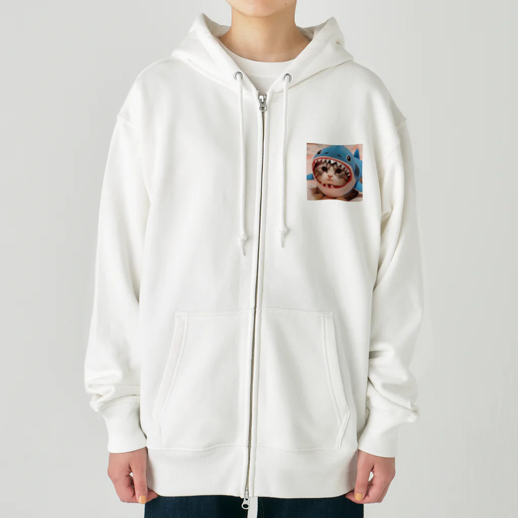 アニマルグッズストア　OPIの鮫の着ぐるみを着た猫 Heavyweight Zip Hoodie