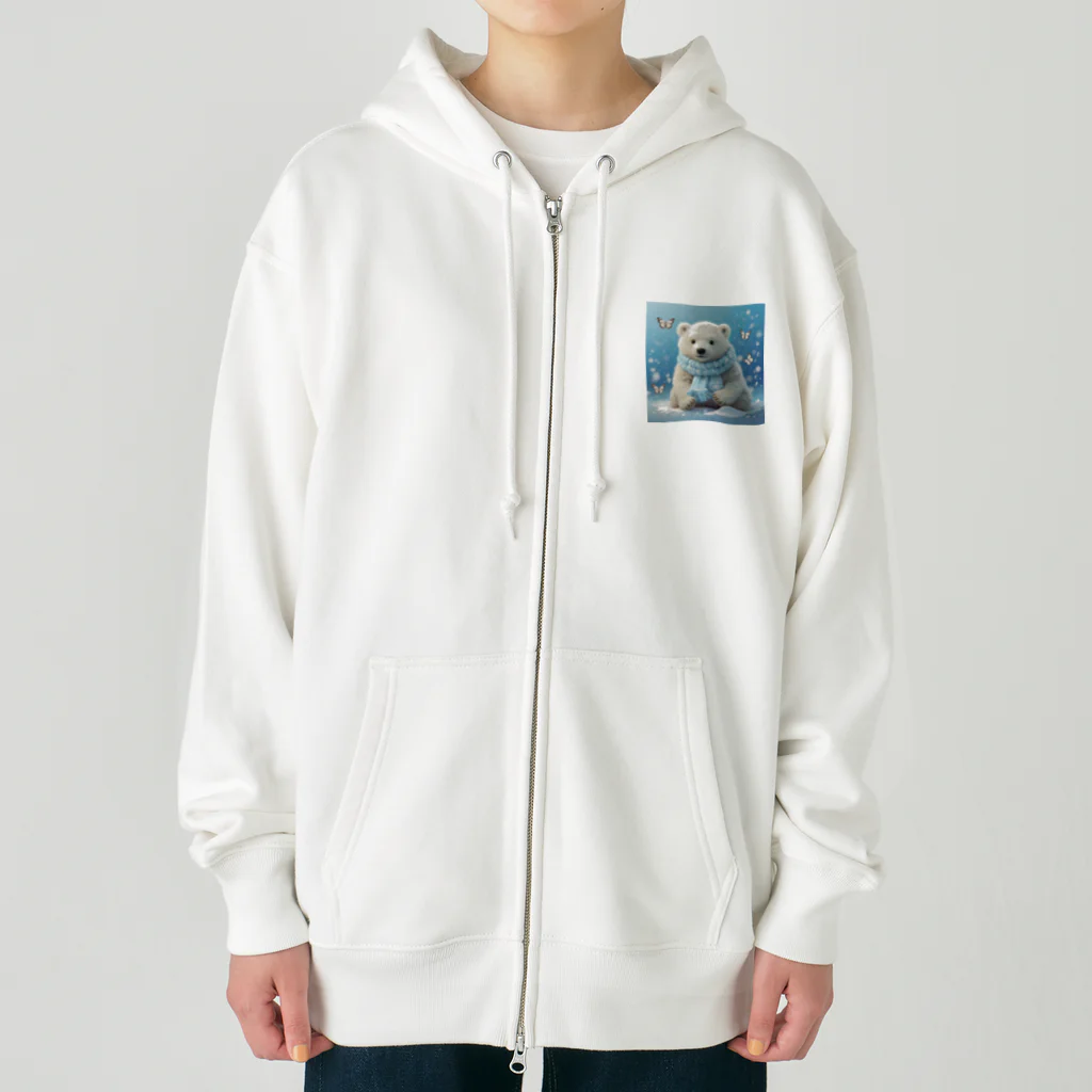 りんりんの可愛いシロクマちゃんショップ　かわいいよ！の白くま Heavyweight Zip Hoodie