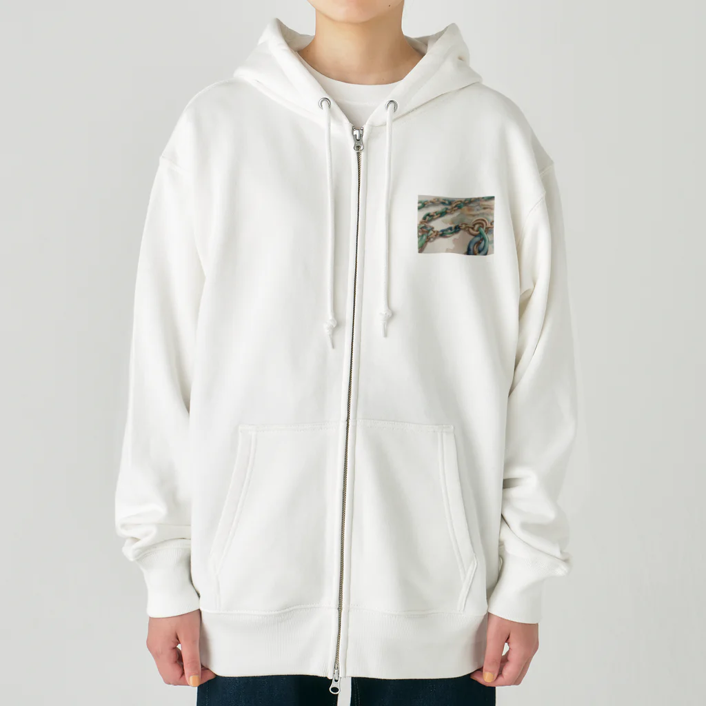 テフラんずのチェーンデザイン Heavyweight Zip Hoodie