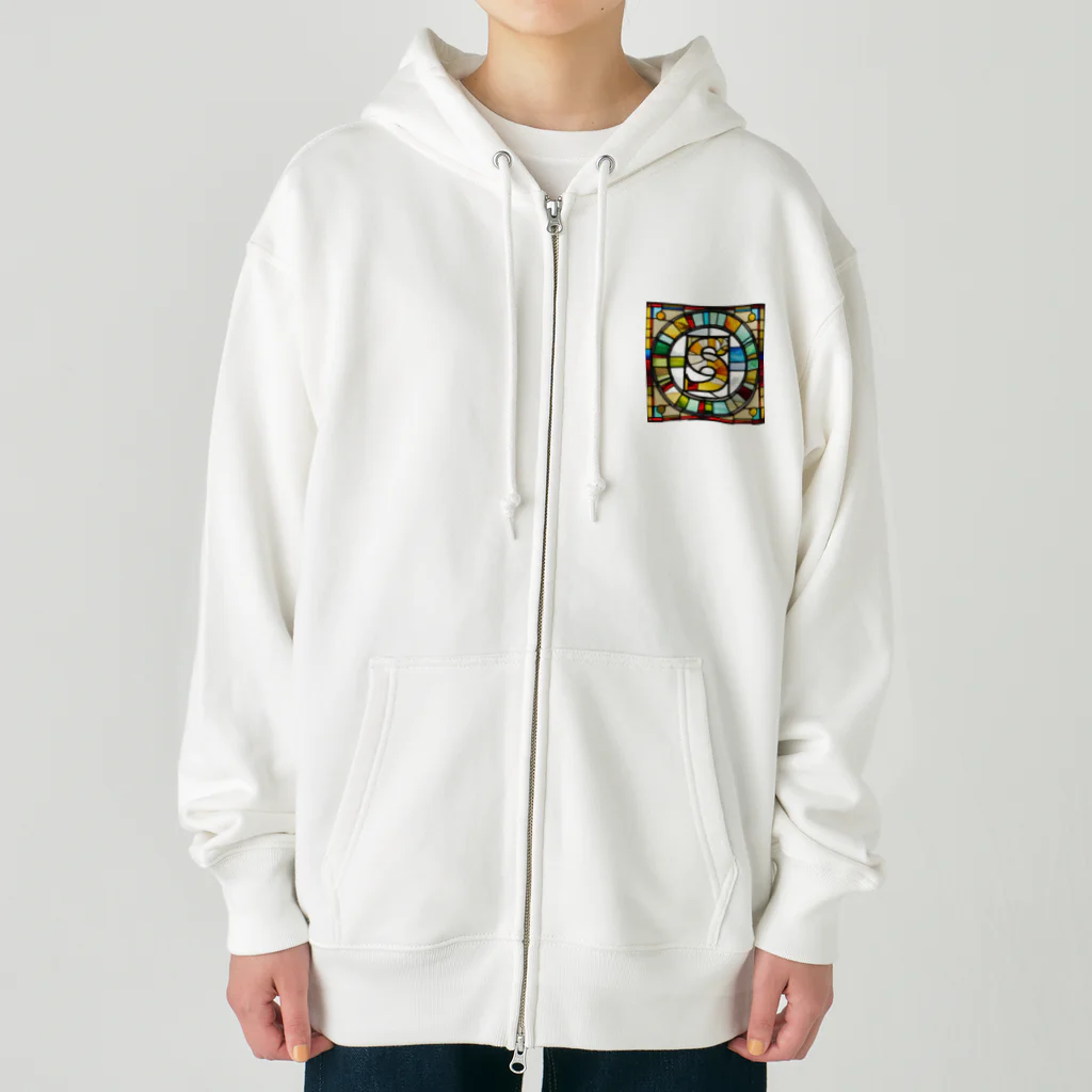 alphabet stained glassのstained glass S Heavyweight Zip Hoodie