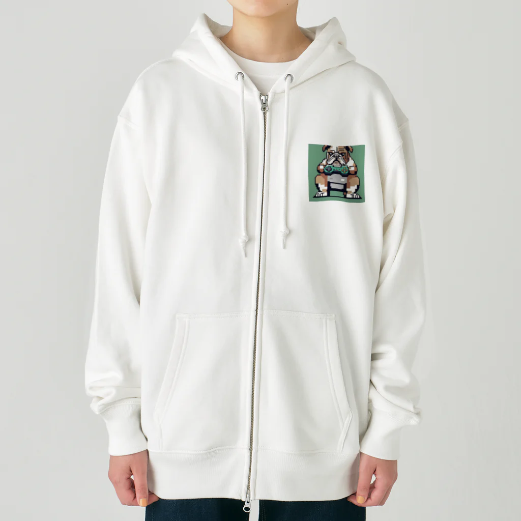 barisukaのゲーム中毒のブルドッグ Heavyweight Zip Hoodie