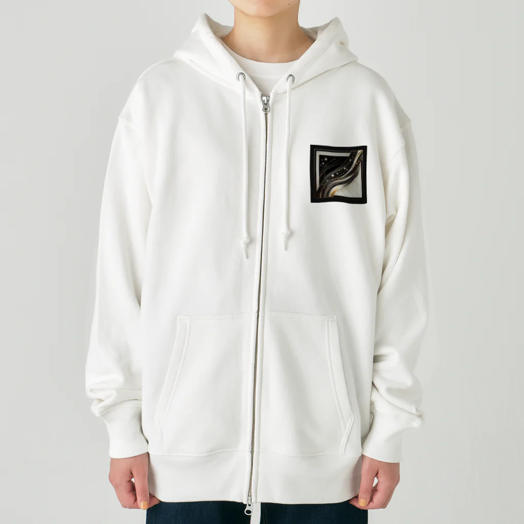 Black_White_Goldの流れ星 Heavyweight Zip Hoodie