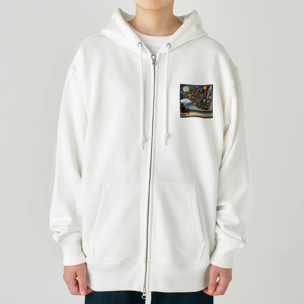 hirokikojimaの自分の内面と向き合っている紳士 Heavyweight Zip Hoodie