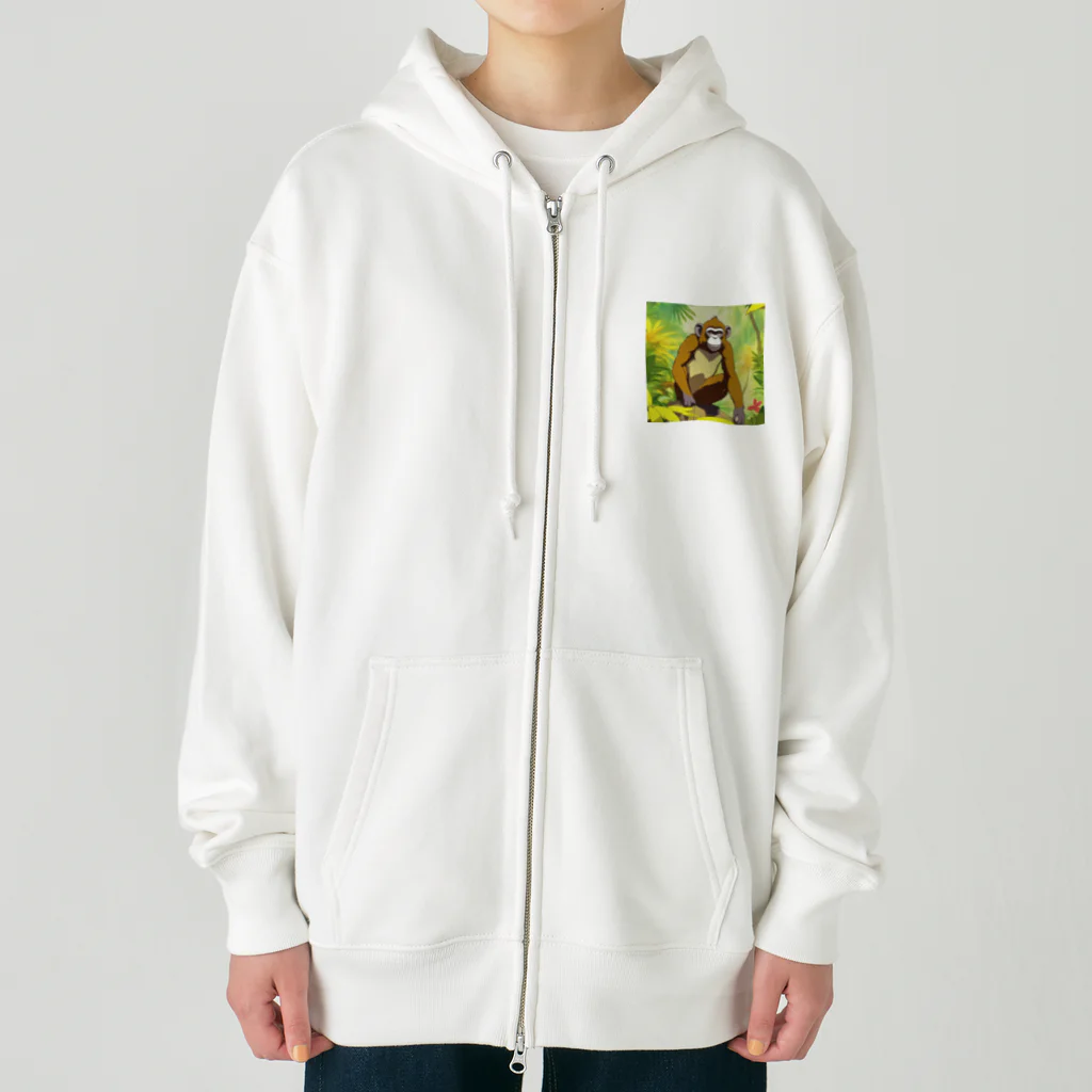 kjhtyuのおさる Heavyweight Zip Hoodie