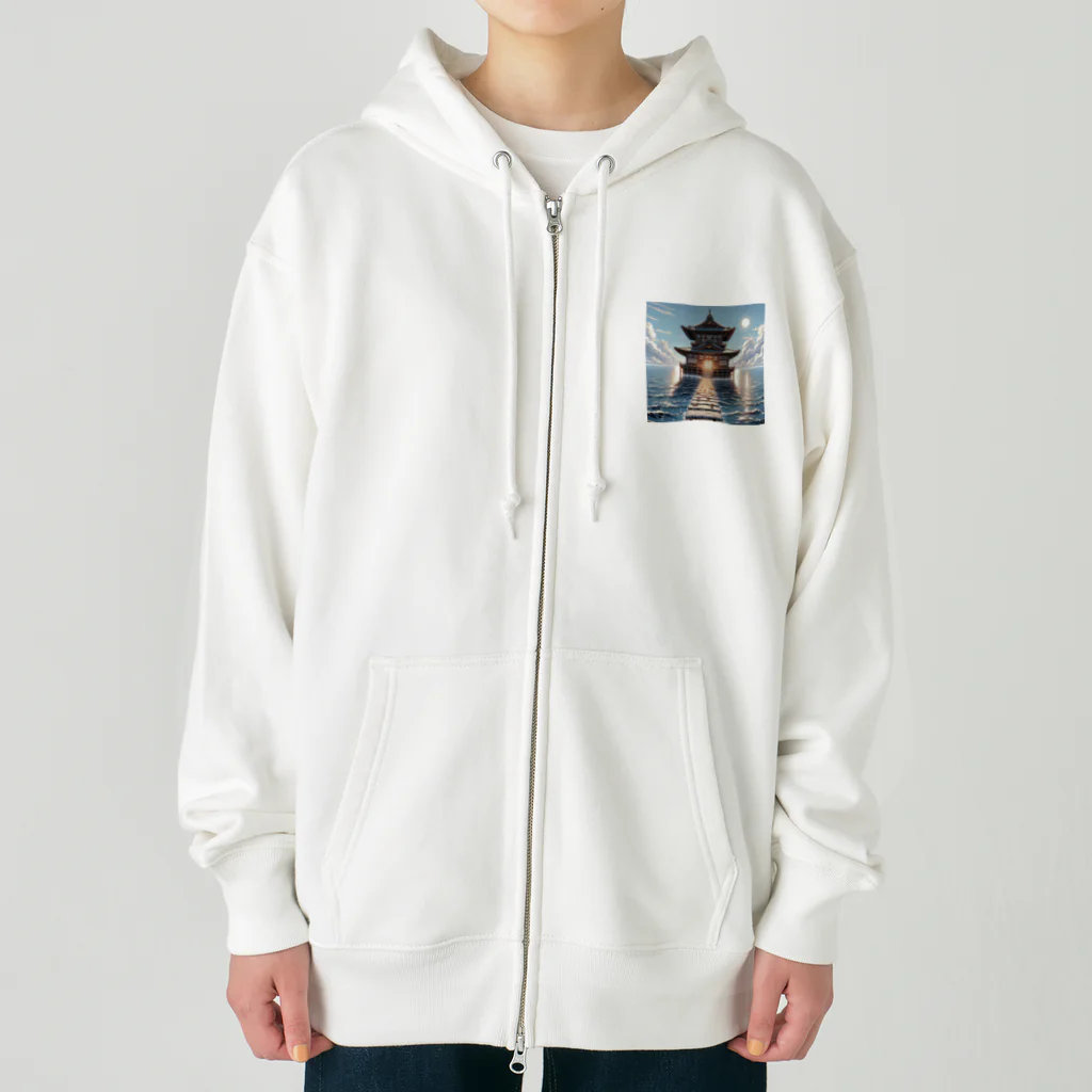 Irregular is beautifulのSanctuary of the Sea: Pathway to Serenity Heavyweight Zip Hoodie