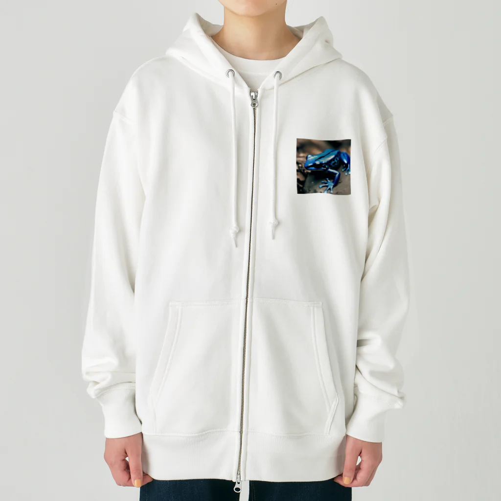 kerokeroboyのブルーアーマーガエルくん Heavyweight Zip Hoodie