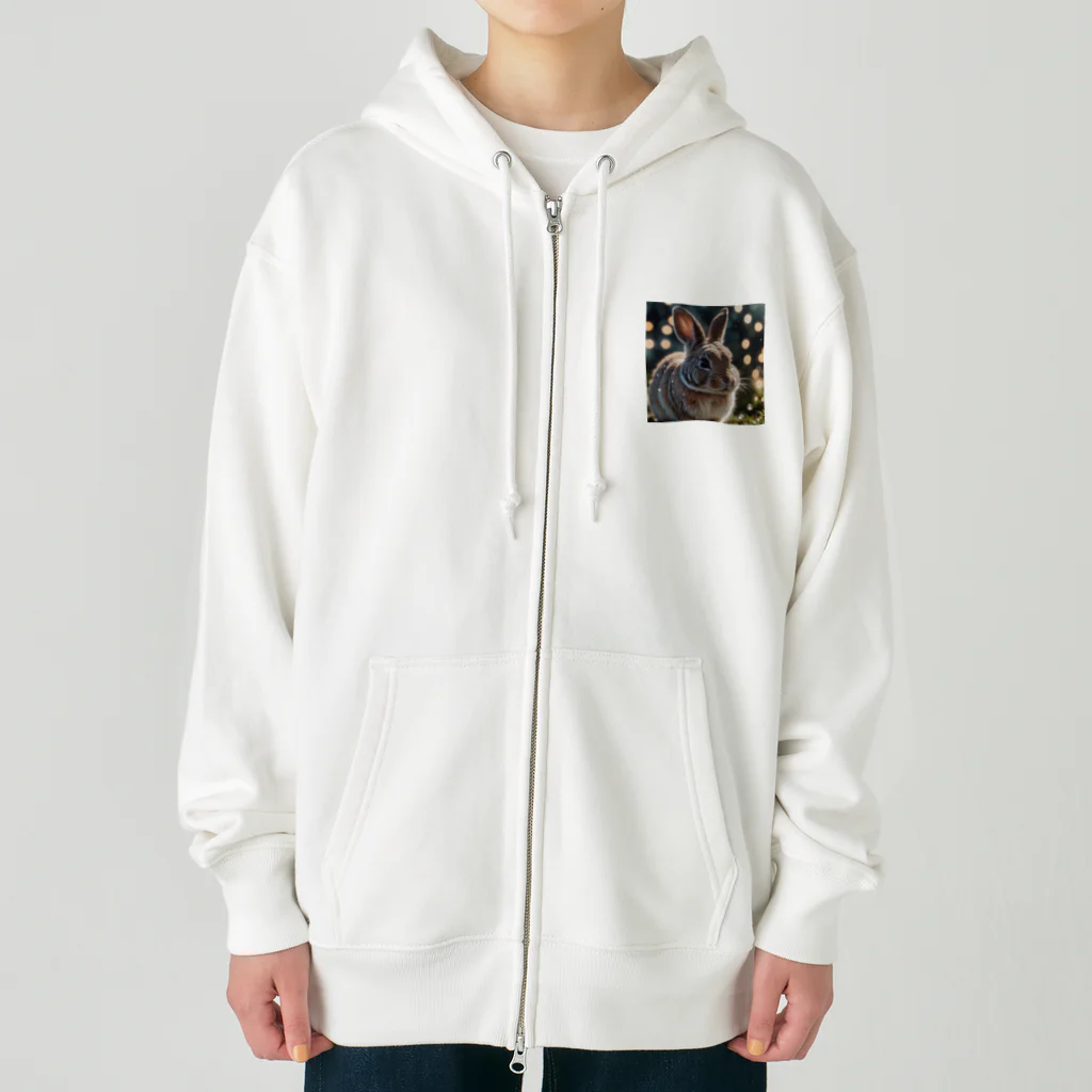 atto_usagiのクリスタルウィンクうさぎ Heavyweight Zip Hoodie