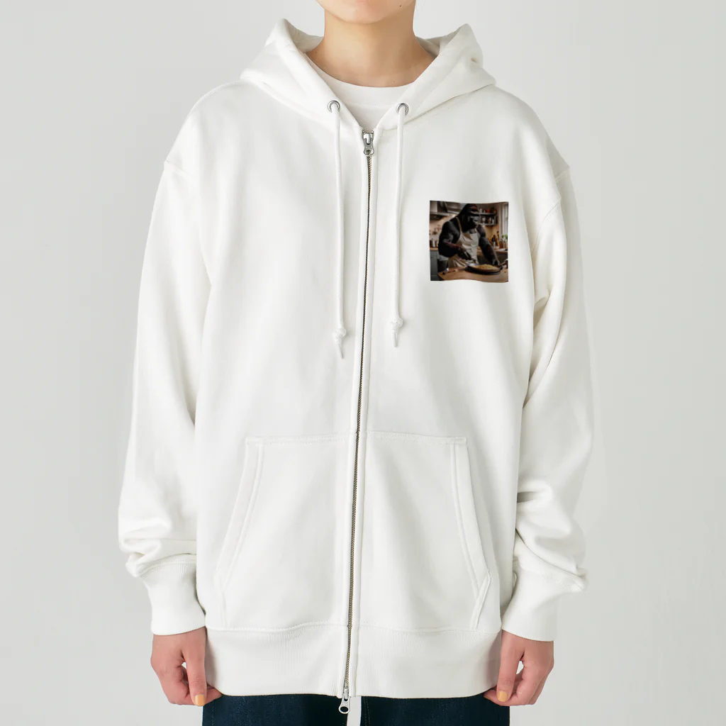 fumi_sportsの料理しているゴリラ Heavyweight Zip Hoodie