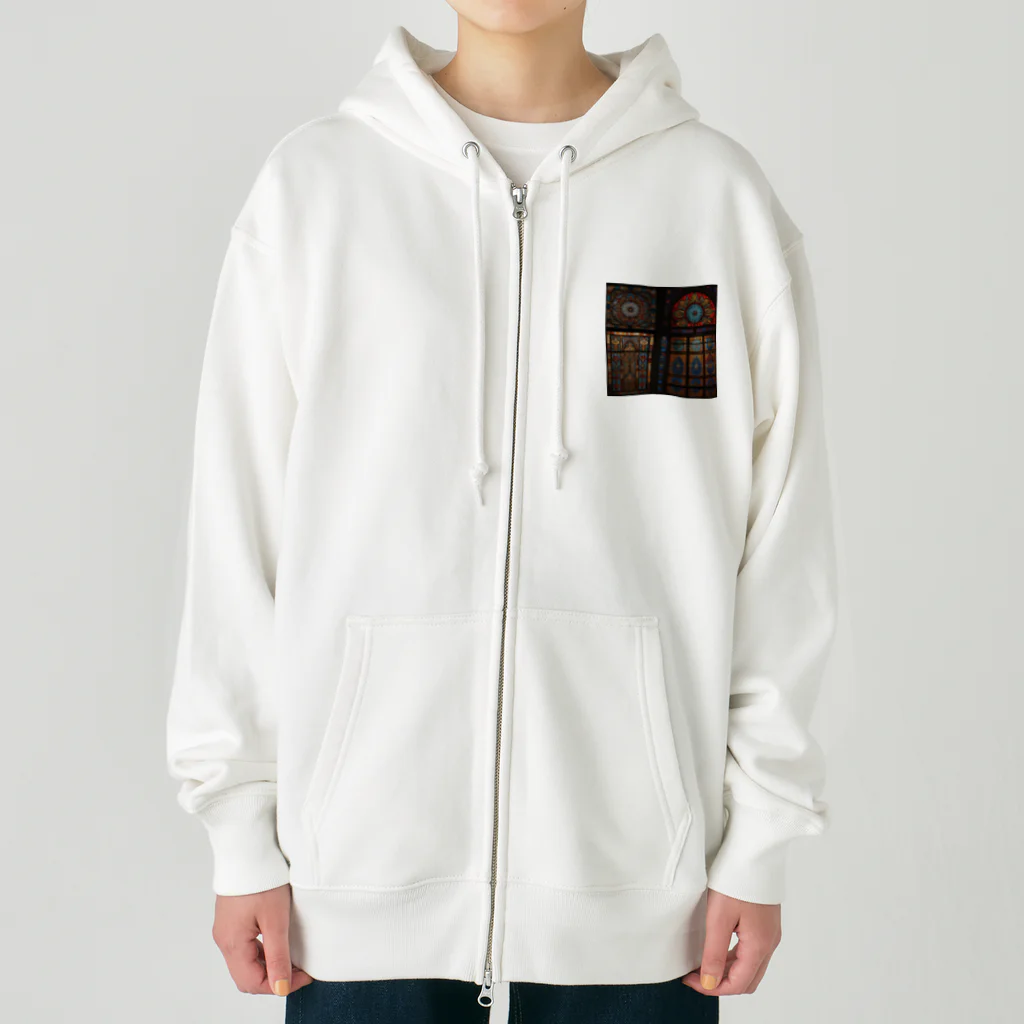 ganeshaの中東の宮殿のステンドグラス Heavyweight Zip Hoodie