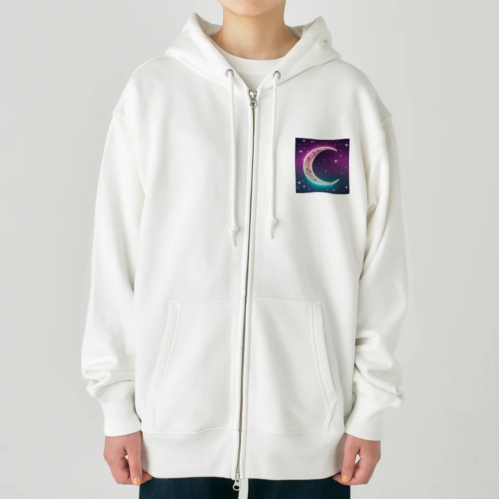 moonlightcatのグラデーションネオンカラームーン Heavyweight Zip Hoodie