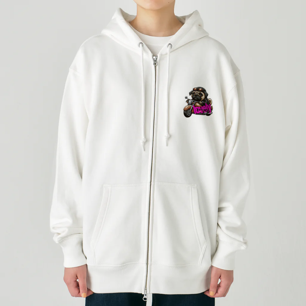 ふんわか ぷにゅのラブリーパグ Heavyweight Zip Hoodie