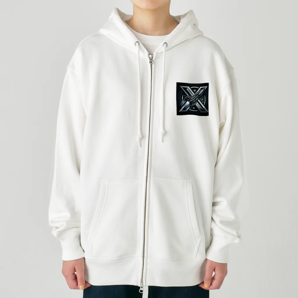 亀蘭タマムシのThe "X" when it comes to rockets. Heavyweight Zip Hoodie