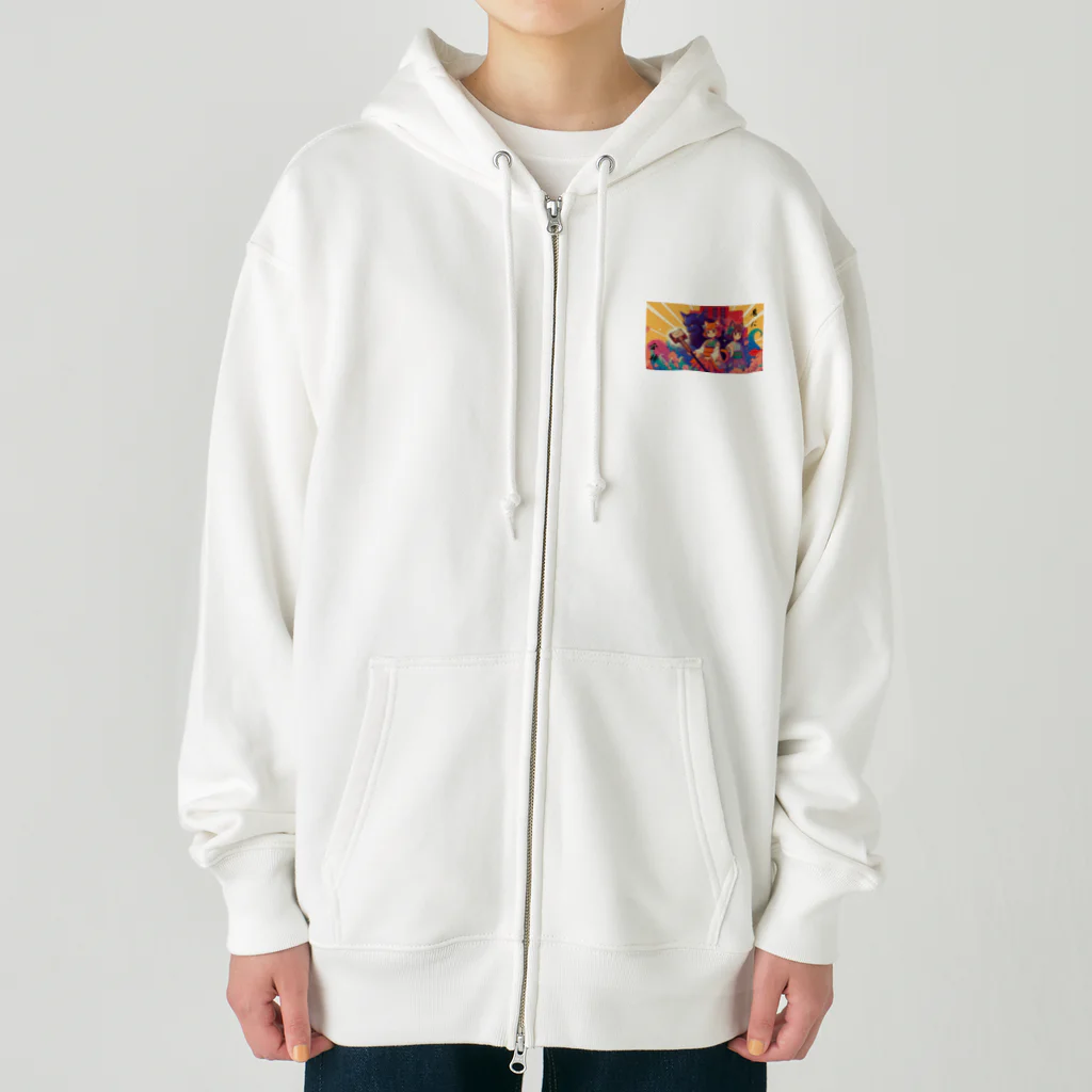 HiroLink's Shopのことわざ物語：鬼に金棒 Heavyweight Zip Hoodie