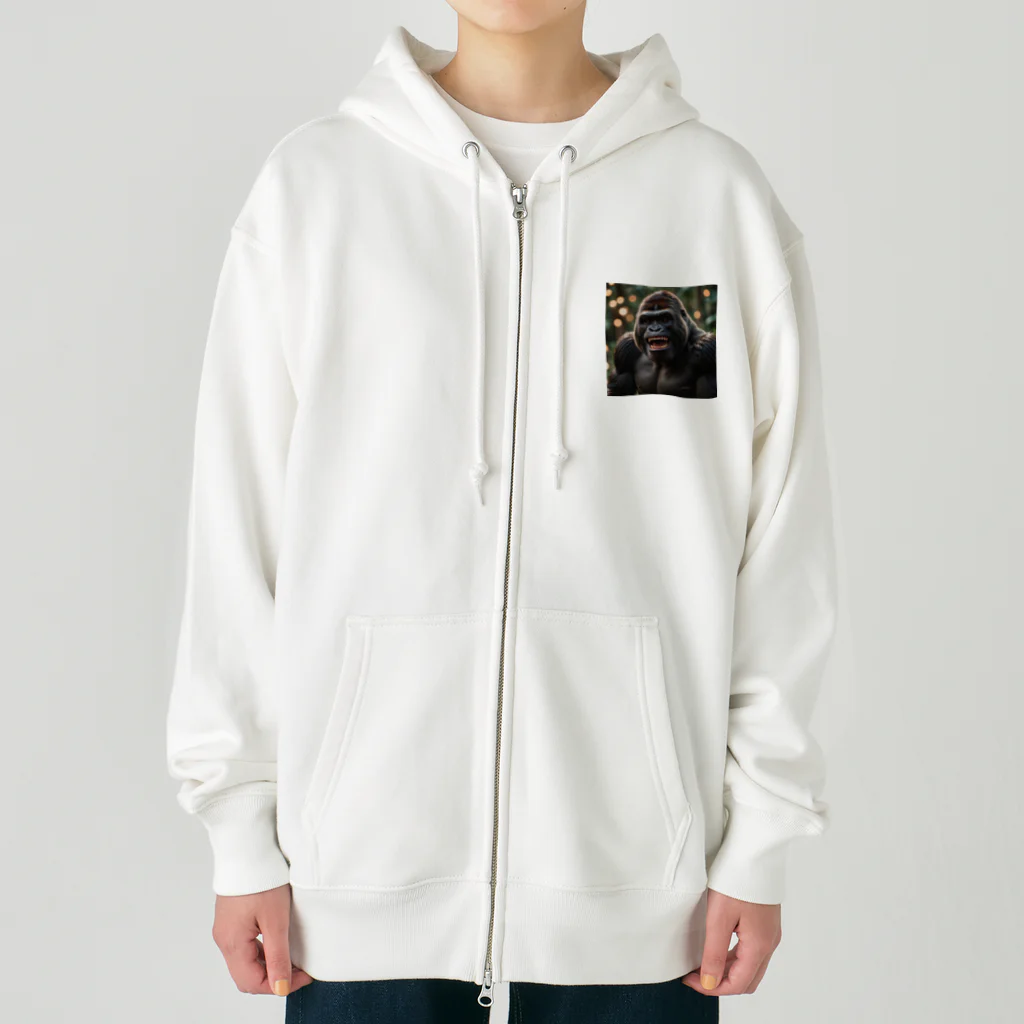 sunday_sataurday_freedayの喜んでいるゴリラ Heavyweight Zip Hoodie