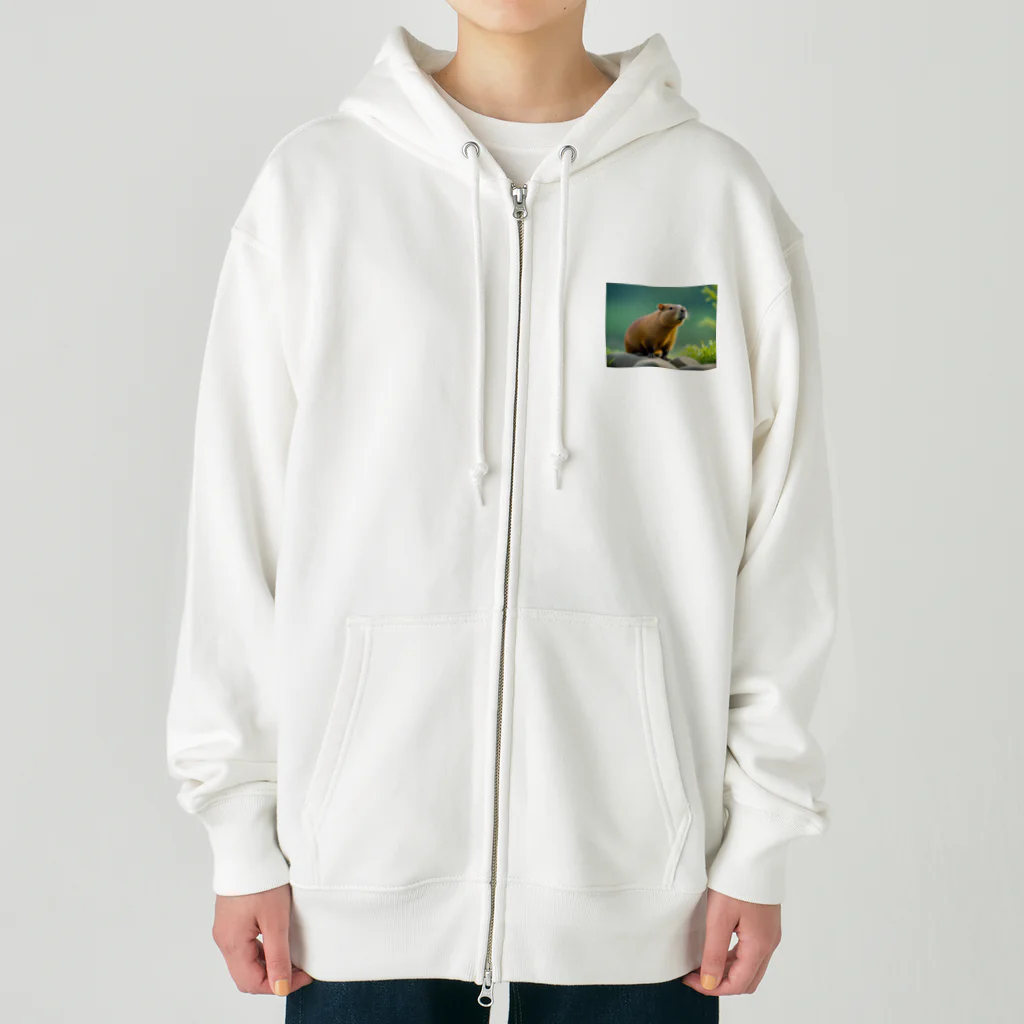 ジャパネットケフィアの可愛いカピバラ Heavyweight Zip Hoodie