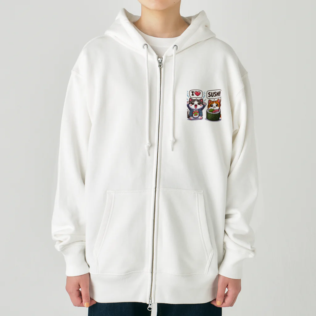 ATOZEKI777の猫おすっしラブ Heavyweight Zip Hoodie