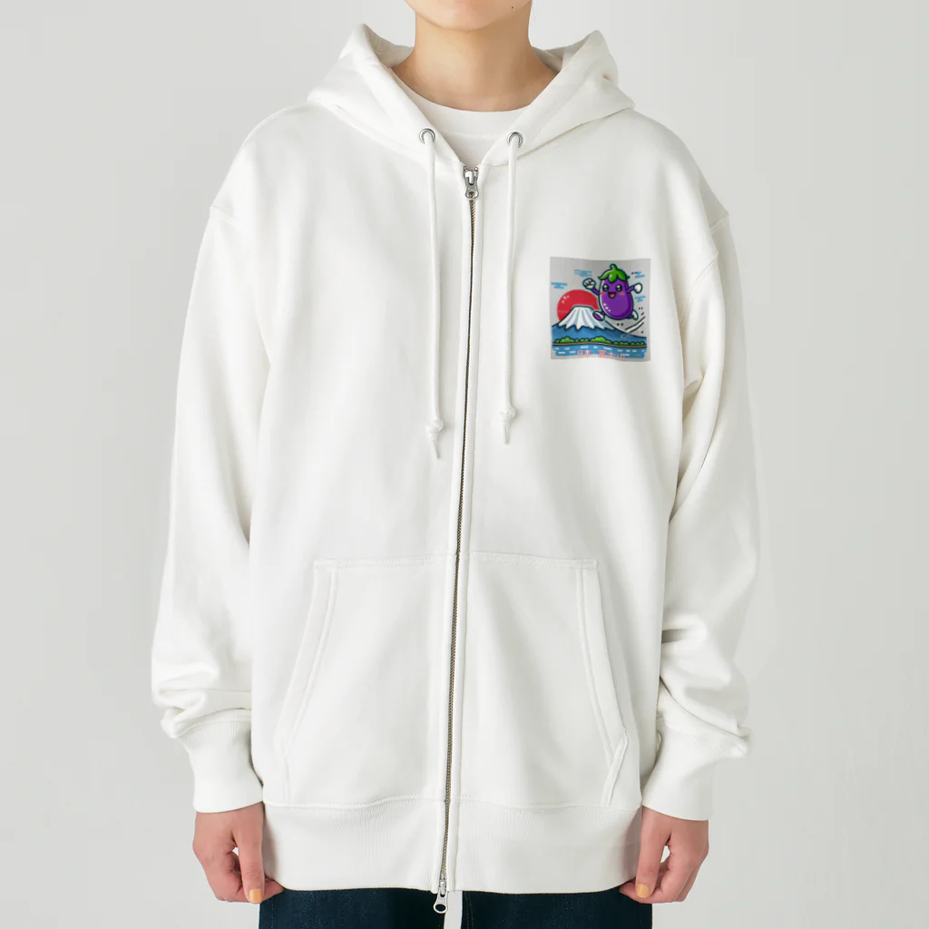 レトロの世界を旅するナスビー Heavyweight Zip Hoodie