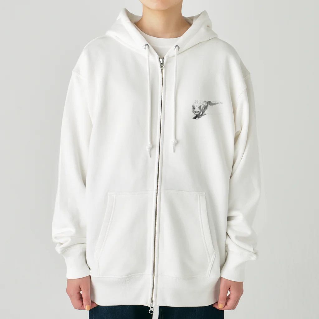 sperz shopの威嚇白猫 Heavyweight Zip Hoodie
