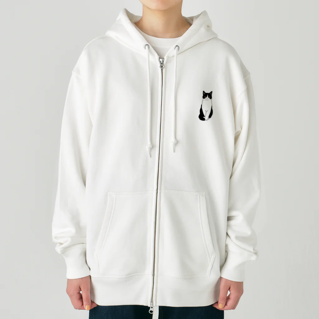 小鳥と映画館のお利口さんのハチワレちゃん Heavyweight Zip Hoodie
