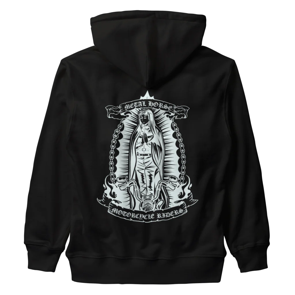 METAL HORSE 金属の馬のMETAL HORSE バイカーマリア ホワイト Heavyweight Zip Hoodie