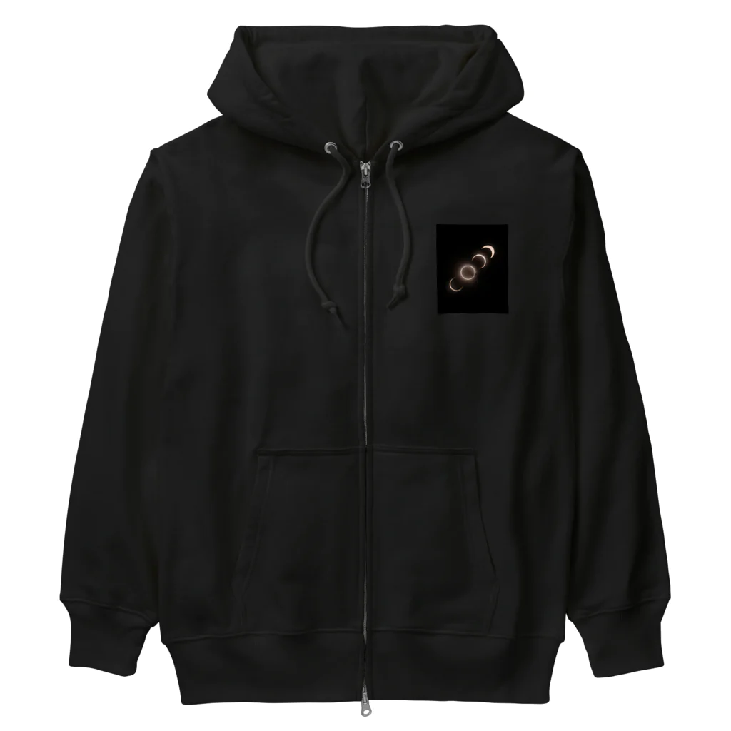 nokkccaの金環日食 - Annular Solar Eclipse - Heavyweight Zip Hoodie