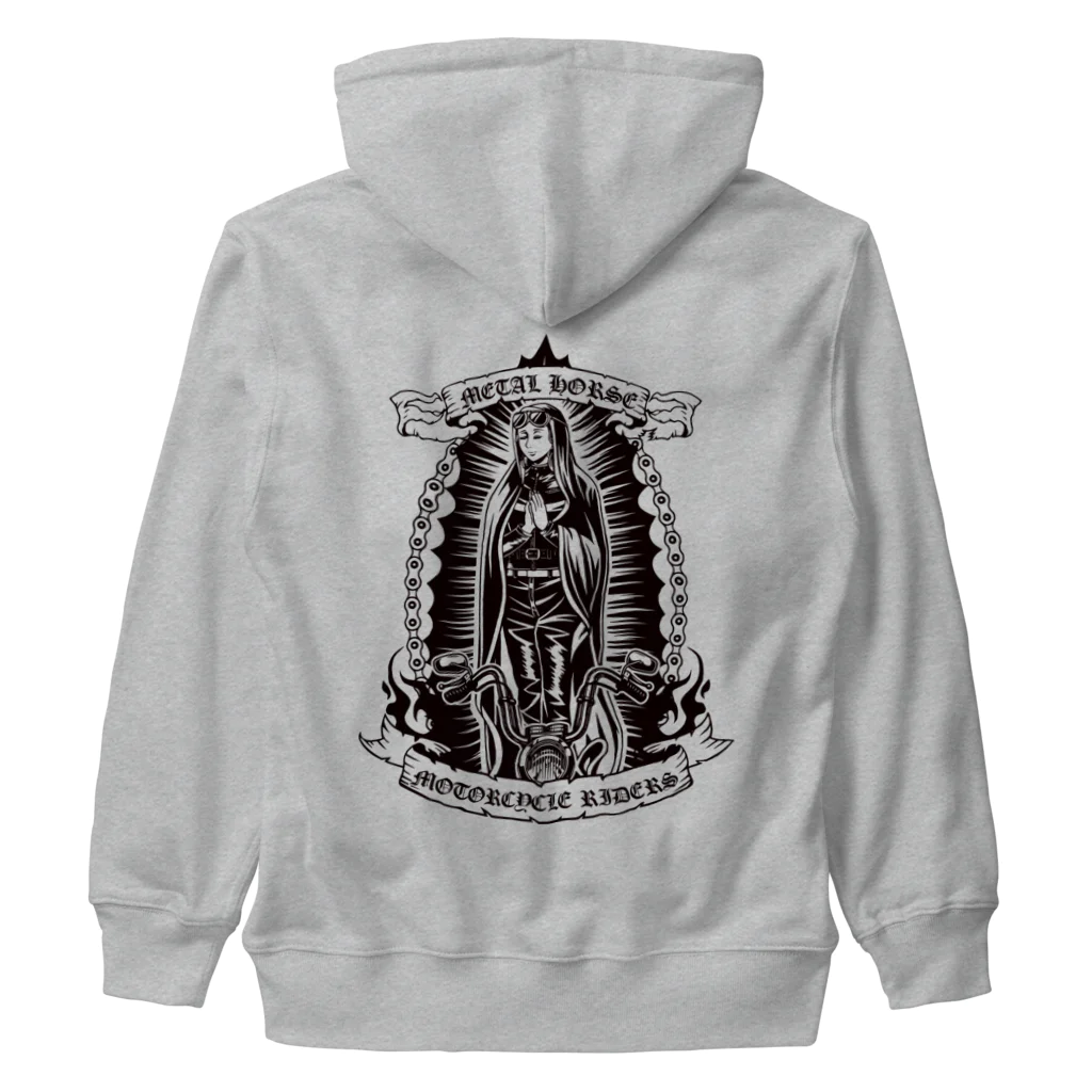 METAL HORSE 金属の馬のMETAL HORSE バイカーマリア ブラック Heavyweight Zip Hoodie