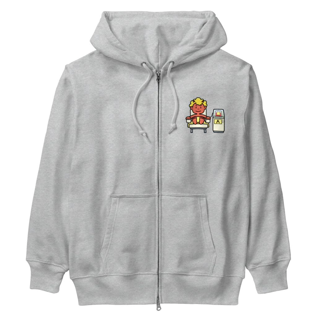 有限会社ケイデザインの献血好きなオニさん【A型・400mL献血】 Heavyweight Zip Hoodie